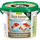 Tetra Pond Gold Edition Shrimp Nuggets - Fischfutter mit einem Mix aus 2 verschiedenen Sticks, ideal für alle Teichfische, 5 L E