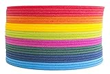 Set 24 Stück Schaumstoff Sitzkissen Kinder Sitzunterlage WASSERDICHT Rund mit Griff 35 x 35cm Regenbogenfarben für Kindergarten Morgenkreis, Schulen, Waldbü