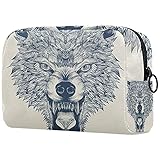 Weiche Kosmetiktasche für Frauen Retro Bär Entzückende geräumige Make-up-Taschen Reise Kulturbeutel Zubehör Organizer 7,3x3x5.1