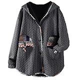 XPDD Wintermantel Damen Übergangsjacke Herbst Winter Outdoormäntel Angenehm Longpullover Warm Langen Teddy Mäntel Softshelljacken Funktionsjacke Winddicht Windjacken Fleecemantel Kapuzenp