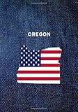 OREGON: 7x10 Sketch & Write Notebook : Denim USA Flag OR (USA 50 States Denim Jeans)