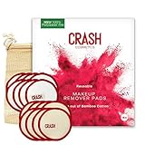 CRASH Cosmetics Reusable Makeup Remover Pads 2. Gen (16x) 100% Polyesterfrei für Gesichtsreinigung Waschbar, Superweiche Abschminkpads aus Bio Bamb