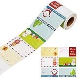 Weihnachtsaufkleber, Selbstklebende Geschenkaufkleber mit Weihnachtlichen Motiven Weihnachten Aufkleber, Etiketten Selbstklebende für Weihnachtskarten, Geschenke Dekoration (300Stück/Rolle)