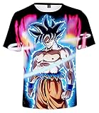 Hifoda Herren Damen T-Shirt 3D Druck Anime Son Goku Super Saiyan Japanischer Manga Kurzarm (L)