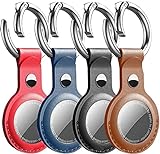 Schlüsselanhänger für Airtags Schlüsselanhänger mit Air Tags Apple Airtag Hülle Leder Air Tag Anhänger Airtag Case 4er Pack