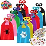 vamei Superhelden Kostüm Kinder Jungen Superhelden Umhang Cape Maske Halloween DIY Umhang Helden Rollenspiel Geburtstagsfeier Mitgesel Gastgeschenk Halloween karnevalskostüm Kinder Helden Party