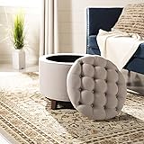 Safavieh Amelia Ottomane mit Stauraum, getuftet, Beig