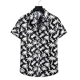 Freizeithemden Herren Sommer Basic Loose-Fit Strickjacke Herren Kurzarm Modern Hawaiianischer Stil Druck Herren Shirt Urban Casual Urlaub Herren T-S