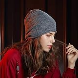 CAIZHIXIANG Winter Beanie Hat Winter Mützen Wolle Winter Hüte for Frauen Stretchy Hüte 2019 Solid Color Beanies Female Roll Up Kappen (Color : Dunkelgrau, Size : 52 60cm)