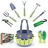 Hortem Gartengeräte - 9Stück Gartenwerkzeug Set Einschließlich Weeder, Gartenkelle, Handrechen, Handhacke, Strauchrechen, Grubber, Garten Handwerkzeuge mit für Männer F