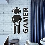 Videospiel Gaming Gamer Wandtattoo Kunst Vinyl Dekor Aufkleber Jungen Zimmer Wand Tür Dekoration Poster Abnehmbare Schriftzug Abziehbilder A7 43×42CM