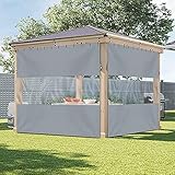 XBSXP Outdoor-Vorhänge Klare Plane mit Ösen PVC-Hochleistungs-wasserdichte Planen-Platte wetterfester Trennvorhang für Pergola, Veranda, Pavillon, Garten (Color : Grey, Size : 4x6m)