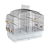 Ferplast Vogelheim für Kanarienvögel und Exoten CANTO, Käfig auch geeignet für Brutperiode mit Trennwand, und Zubehö