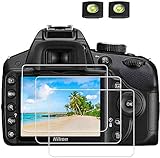 Panzerglas Schutzfolie für Nikon D3500 D3400 D3300 D3200 D3100 Kamera & Blitzschuhabdeckung,ULBTER D3500 D3400 Displayschutz folie 9H Härte Gehärtetes Glas [3+2 Stück]