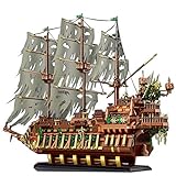 MMOC Piratenschiff Modellbausatz, Mould King 13138, 3653 Teile Fliegender Holländer Segelschiff, MOC Klemmbausteine Bauset Kompatibel mit Leg