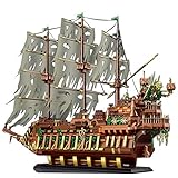 MMOC Piratenschiff Modellbausatz, Mould King 13138, 3653 Teile Fliegender Holländer Segelschiff, MOC Klemmbausteine Bauset Kompatibel mit Leg