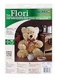 GLOREX 0 4509-1 - Kuscheltier zum Selberstopfen Teddy Flori, ca. 26 cm groß, aus hochwertigem Plüsch genäht, muss nur noch befüllt werden, mit Geburtsurk