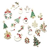 Supvox 19 Stück Legierung Weihnachten Anhänger-Bastelbedarf gemischten Weihnachtsbaum Schneeflocke Anhänger Elch zum Basteln Halskette DIY