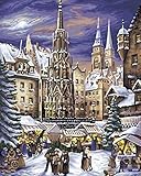 BEDJFH Malen Nach Zahlen Erwachsene für Kinder Nürnberg DIY Ölgemälde-Set Anfänger Kits auf Leinwand Geschenk Haus Dekoration Wandkunst 40x50 cm Ohne R