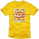 Coole-Fun-T-Shirts T-Shirt Penny !? Knock Knock - Big Bang Theory ! Vintage, gelb, XL, 10751_Gelb_GR.XL