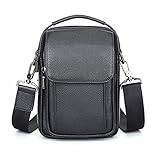 Herren Arbeit Umhängetasche Schultertasche, Herren Echtes Leder Tablet-Schulter Umhängetasche Kleine Vertikale Crossbody Tasche Geschäftsarbeit Aktentasche Reise Satchel Handtasche Classic B