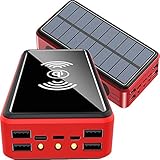 Wttfc Solar Powerbank 100000Mah 10W Wireless Solar Ladegerät Wasserdicht Quick Charge 5 Eingang 4 Eingang Externer Akku Mit Taschenlampe Solarladegeräte Für Mobiltelefone Andere USB-G