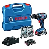 Bosch Professional 18V System Akku Schlagbohrschrauber GSB 18V-55 (2x 2,0 Ah Akku, 35tlg. Impact Zubehör Set, in L-Case)