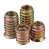 5/10Pcs M4 M6 M8 M10 Kohlenstoffstahl Gewinde für Holzeinsatzmutter Flansch Sechskantantriebskopf Möbelmuttern-M6-13MM 10PCS