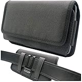 scozzi Handy Gürteltasche quer Gürtel Tasche Handytasche Handyhalterung Halterung universal (kompatibel mit Samsung,iPhone,Huawei) S21 S20 S10 S9 A71 A51 P40 P30 12 11 X XS XR Plus Mini Lite U