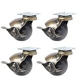 4Pcs Ball Caster Wheel 360 Grad Drehbare Antike Kugelförmige Bremse Heavy Duty für Schreibtischstuhl Tischmöbel B