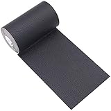 Panngu Schwarz Leder Patch Kit Selbstklebende Lederflicken, Premium Selbstklebender Leder Reparatur Patch, Für Couch Sofa Risse, Verbrennungen, Autositze Zubehör (7.6cm * 152cm)