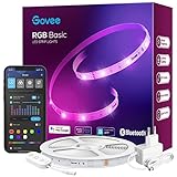 Govee LED Strip 15m Alexa, Smart RGB LED Streifen WiFi, LED Band Lichterkette App Steuerung, WLAN mit Alexa und Google Assistant, Musik Sync Farbwechsel DIY Deko für Schlafzimmer W