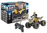 Revell 24641 New Dust Racer 8 RC Quadbike, ferngesteuertes Quad in Used-Look mit 2-Kanal 27 MHz Fernsteuerung für Einsteiger, gelb, 220 x 170 x 210