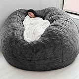 IJNBHU Sitzsack Stühle Couch Sofabezug Weicher Sitzsack-Bezug Ohne Füllstoff,Haltbare Innenauskleidung Pelz Tragbares Wohnzimmer Faule Schlafsofa Abdeckung Ohne Füllstoff(Color:1,Size:6ft)