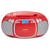 MEDION E66476 Stereo Sound System (Boombox, CD-Player, MP3, Kassette, tragbarer Kassettenspieler für Kinder, UKW Radio, AUX, Kopfhörer, Netz & Batterie)