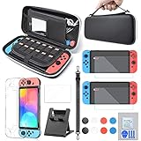 Zubehör-Set für Switch OLED 2021 Modell mit Tragetasche, 3-in-1 Schutzhülle aus Polycarbonat, Playstand und 8 Joystick-Kappe, Zubehör-Set für Nintendo Switch OLED-M