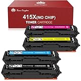 Toner Kingdom HP 415A HP 415X için 4'lü Paket uyumlu Toner kartuşu yedeği HP Color Laserjet Pro M479dw, M479fnw, M479fdn, M479fdw, M454dn, M454dw için (çip yok)