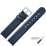 MARBURGER Uhrenarmband 20mm Leder Blau - Werkzeug Montage Set 7612050000120