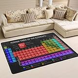 Mnsruu Chemie Periodensystem der Elemente, pädagogischer Bereich Teppich für Wohnzimmer Schlafzimmer 91 cm x 61