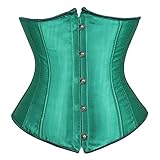 Senchanting Taillentraining Cincher Korsetts für Frauen Vintage Unterbrust Korsett Tops Bustier Lace Up Plus Size, Grün , S