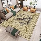 Retro Art Ethno-Stil High-Definition bedruckter Teppich Wohnaccessoires Sofa Wohnzimmer Wohnzimmer Teppich,C4,80x120cm Pflegeleichter Teppich geeignet für Innen- und Außenb