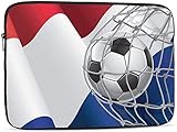 BONRI Fußballtor und tschechische Flagge Laptop-Ärmeltasche Kompatibel mit 10-17 Zoll klassische Computertasche Laptop-Tasche-Fußballtor und niederländische Flagge ， 10