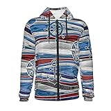 Inaayayi Anker Schiffsboot Leuchtturm Kompass Wellen Unisex Pullover Teen 3D Casual Pullover Hoodie Sweatshirts Jungen Mädchen mit Tasche Gr. S, Schw