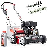 HECHT 2-IN-1 Benzin Vertikutierer mit Briggs & Stratton Motor – 4,2 kW/5,7PS – 40 cm Arbeitsbreite – 45l Fangkorb – 2 Walzen zum Entfernen von Moos und Unkraut & zum Belüften von Rasen + SAE 10W-30 Ö
