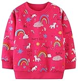 Mädchen Sweatshirt für Kinder Süß Cartoon Pullover Baumwolle Top Langarm T-Shirt Größe 7-8 J