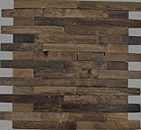 Holz Mosaik Verbund boot Old Wood Holz FSC Wand Küche Bad Fliesenspiegel|WB160-21|1M