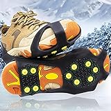 Steigeisen, EIS Schneegriffe 10 Zähne Gehen Traktion Eiskleidespitzen True Edelstahlspike und langlebig Silikon (Size : S)