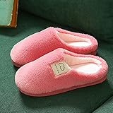 Pantoffeln Damen,Baumwollpantoffeln FüR MäNner Und Frauen Mit LäChelndem Gesicht, Herbst / Winter 2021 Neuer Haushalt Zu Hause Aus Pvc Mit Weichem Boden, Rutschfeste PaarplüSchpantoffeln-Eu 38/39 (23