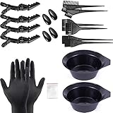 Haar Färben Färbung Set,20 Teile DIY Beauty Salon Tool Kit,Bürstenkamm, Haartönungsschale, Färbebürste, Ohrabdeckung, Handschuhe für DIY Salon Haarfärb