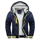 Herren Regenjacke Winterjacke Jacket Hoodie mit Kapuze Sportjacke Daunenjacken Fleece Warme Thermojacke Gefütterte Schneefeldjacke Fashion Reißverschluss Outwear Gepolsterte Herrenjacke Outdoorjack